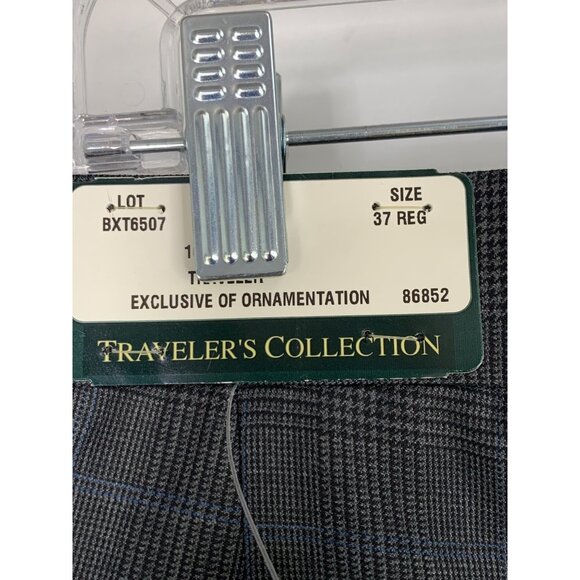 NWT Jos A Bank Travelers Gordon Black Plaid Wool Suit 42R / 37 RY10371 $695 - Picture 11 of 16